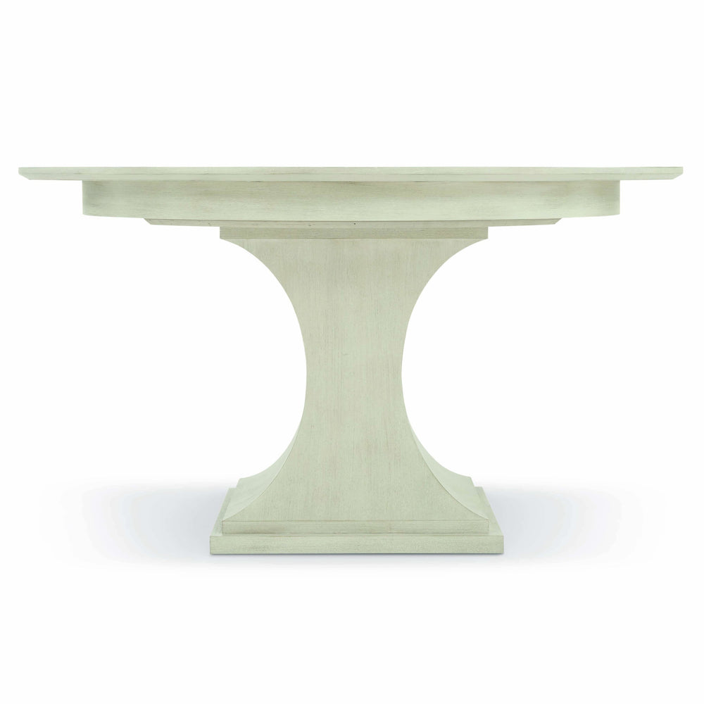Bernhardt Bernhardt East Hampton Round Dining Table With Cerused Linen Finish, 54" Round, 20" Leaf & Pedestal Elegance K1236