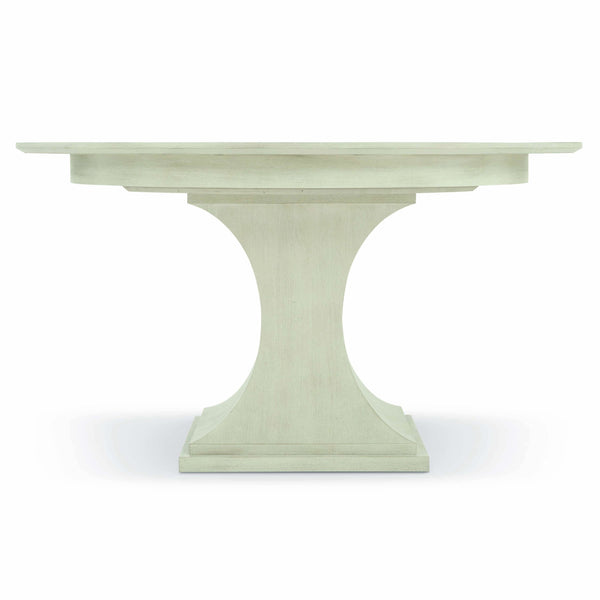 Bernhardt Bernhardt East Hampton Round Dining Table With Cerused Linen Finish, 54" Round, 20" Leaf & Pedestal Elegance K1236