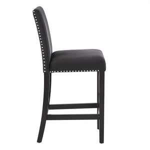 Homelegance By Top-Line Saber Nailhead Velvet Upholstered Chairs (Set of 2) Black Wood