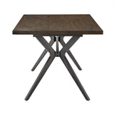 Homelegance By Top-Line Amala Wood Finish and Black Metal Base Dining Table Grey Veneer