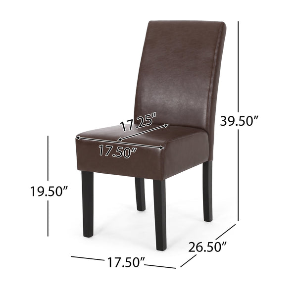 English Elm Dining Chair Set of 2 Upholstered Rubberwood Legs Minimalist Contemporary Seating 60162.00PUDBRN
