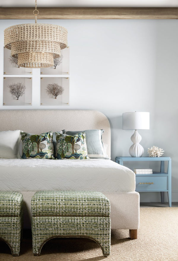 Hooker Furniture Commerce Luxe Bridget California King Upholstered Bed With Plush Fabric, Tapered Wood Legs, Modern Appeal 7228-90860-001-05