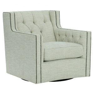 Bernhardt Bernhardt Candace Swivel Chair With Tufted Back, Nailhead Trim & Smooth Base — Classic Modern Comfort. - Made to Order B7272SC