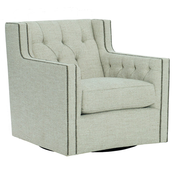 Bernhardt Bernhardt Candace Swivel Chair With Tufted Back, Nailhead Trim & Smooth Base — Classic Modern Comfort. - Made to Order B7272SC