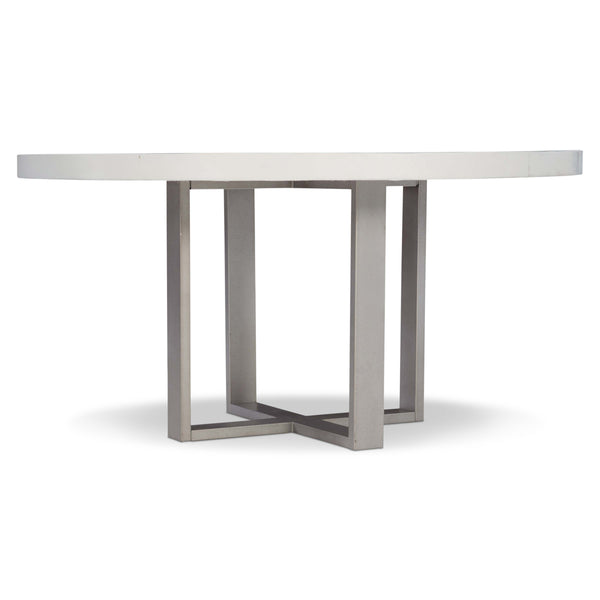 Bernhardt Bernhardt Logan Square Round Cast Concrete Dining Table, Bone Top & Gray Mist Steel Base, 54" K1416