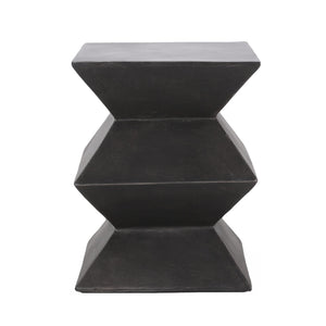 English Elm Outdoor Sculptural Concrete Pedestal Side Table for Patio Balcony and Sunroom Decor 73457.00