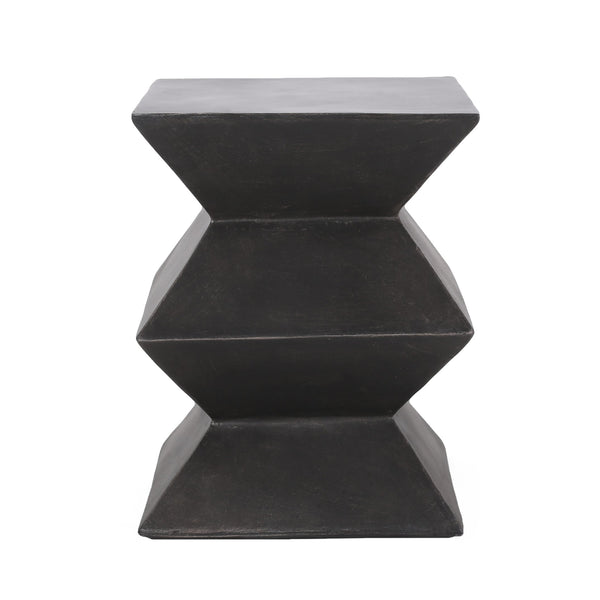 English Elm Outdoor Sculptural Concrete Pedestal Side Table for Patio Balcony and Sunroom Decor 73457.00