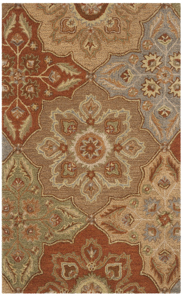Heritage Hand Tufted Rug - Luxurious 80% Wool & 20% Cotton, 15" Area Rug from India, Elegant Design
