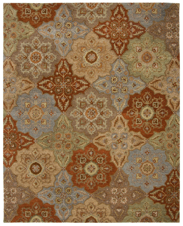 Heritage Hand Tufted Rug - Luxurious 80% Wool & 20% Cotton, 15" Area Rug from India, Elegant Design