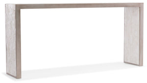 Hooker Furniture Melange Emma Console Table With Polished Selenite Top, Silver-Leaf Frame — Slim Modern Focal Piece 638-85302-MULTI
