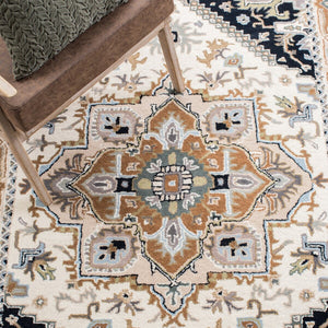 Safavieh Heritage 625 Hand Tufted  Rug Beige / Navy 11' x 15'