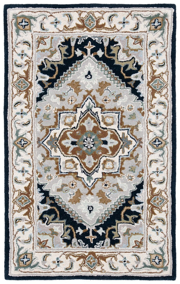 Safavieh Heritage 625 Hand Tufted  Rug Grey / Navy 9' x 12'