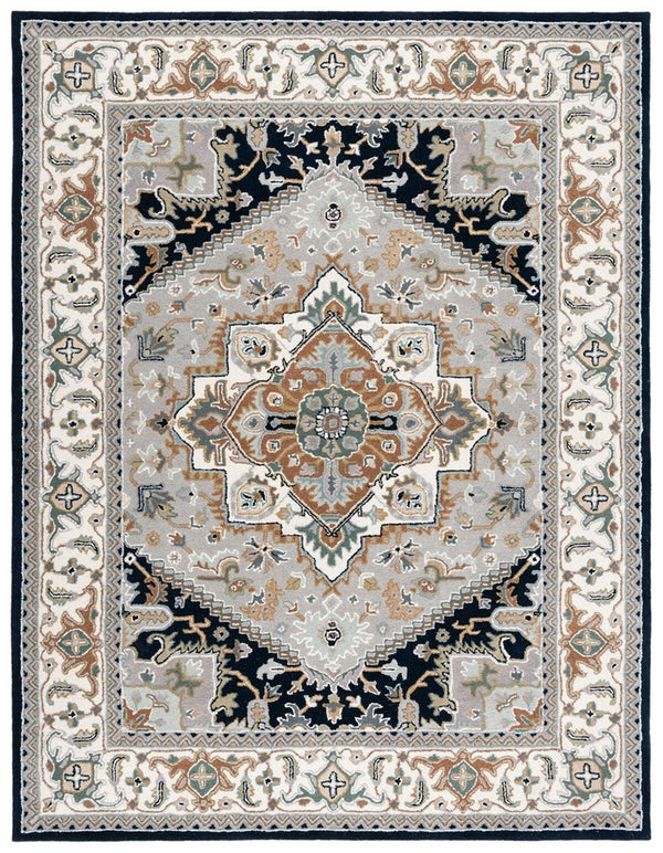 Safavieh Heritage 625 Hand Tufted Traditional Rug Grey / Navy 2'-3" x 4' RECTANGLE