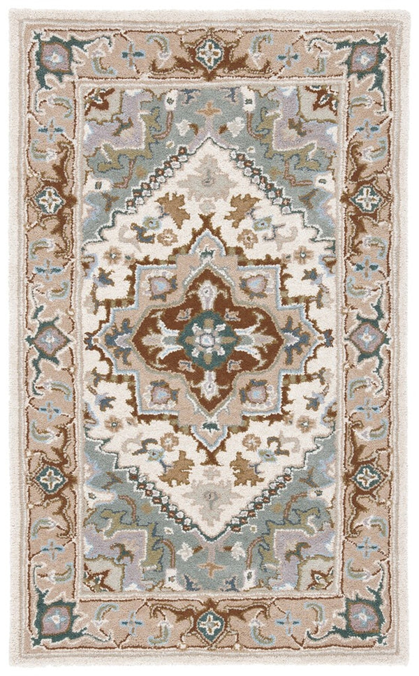 Safavieh Heritage 625 Hand Tufted Traditional Rug Ivory / Light Blue 2'-3" x 4' RECTANGLE