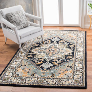 Safavieh Heritage 625 Hand Tufted  Rug Navy / Ivory HG625N-8SQ