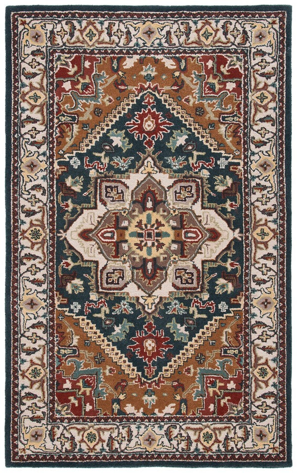 Safavieh Heritage 625 Hand Tufted  Rug Dark Green / Brown HG625X-8SQ