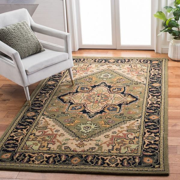 Safavieh Heritage 625 Hand Tufted  Rug Green / Light Brown HG625Y-8SQ