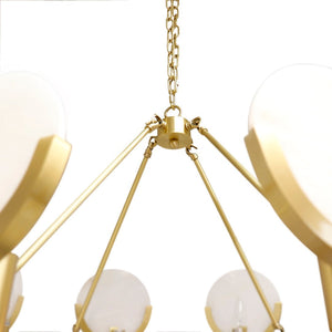 Pasargad Vendome Gold Metal & Marble Plate Chandelier - Contemporary Art For Elegant Interiors Gold Glass & Steel Pmd-7798-8