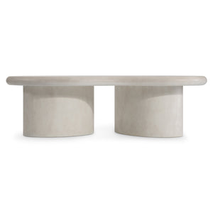 Bernhardt Bernhardt Nova Sculptural Cocktail Table 58" Organic Solid Wood Top Light Vellum Finish, Carved Legs 519023