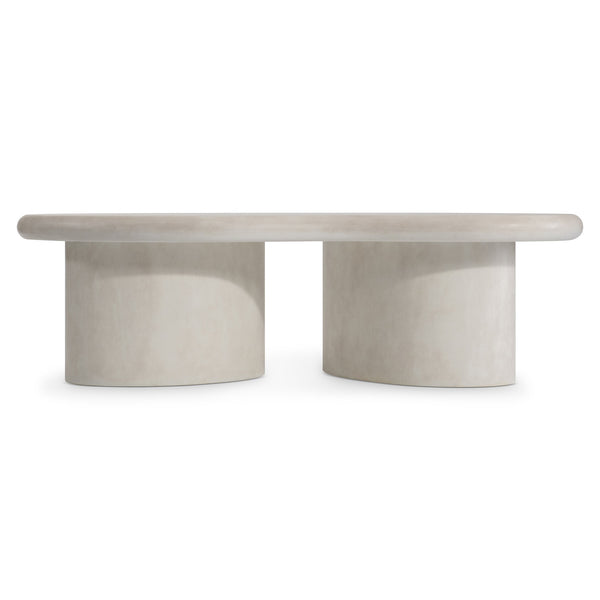 Bernhardt Bernhardt Nova Sculptural Cocktail Table 58" Organic Solid Wood Top Light Vellum Finish, Carved Legs 519023