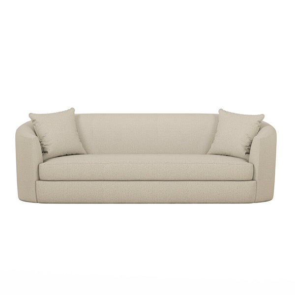 A.R.T. Furniture Moreau Sofa In E-sand - Transitional Design With Curved Pill Shape, Accent Pillows & Removable Cushion  Wood,Foam,Fabric 793501-5000