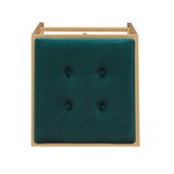 Homelegance By Top-Line Piper Gold Finish Velvet Button Tufted 29" Bar Height Stools (Set of 2) Green Engineered Wood