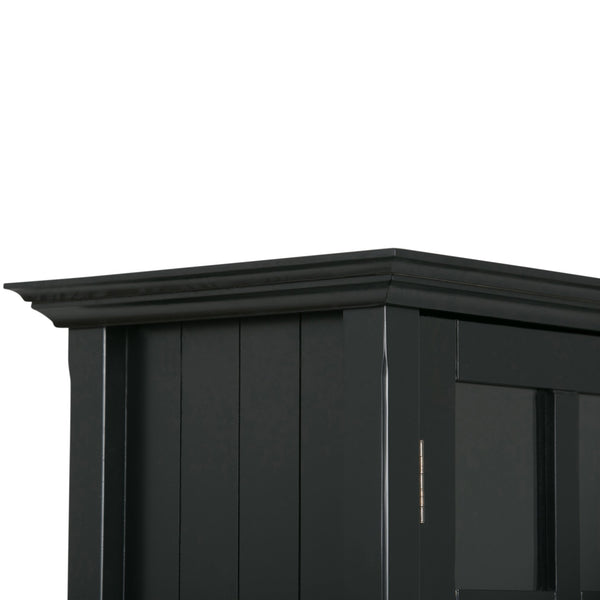 English Elm Acadian 39" Wide Solid Wood Transitional Storage Cabinet With Glass Doors, Adjustable Shelves & Style B136P159677