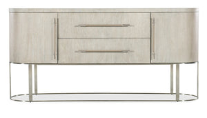 Hooker Furniture Modern Mood Server Elegant Quartered Oak Sideboard With Wire-Brushed Texture, Pewter Accents, Storage Delight Light Brown 6850-75907-80