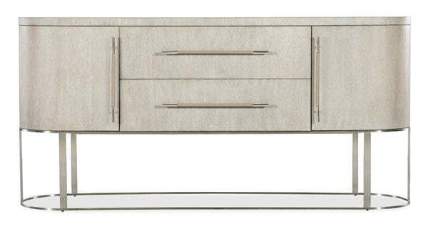 Hooker Furniture Modern Mood Server Elegant Quartered Oak Sideboard With Wire-Brushed Texture, Pewter Accents, Storage Delight Light Brown 6850-75907-80