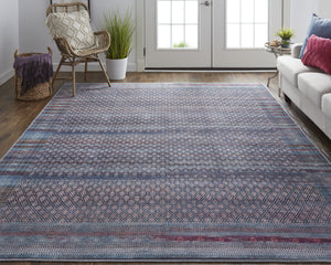 Feizy Rugs Voss Collection Bold Transitional Rug: Vibrant Colors & Distinctive Patterns For Any Living Space Blue,Tan,Pink Polyester Vos39h7faqumlte76