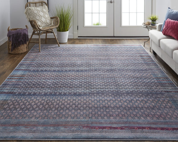 Feizy Rugs Voss Collection Bold Transitional Rug: Vibrant Colors & Distinctive Patterns For Any Living Space Blue,Tan,Pink Polyester Vos39h7faqumlte76