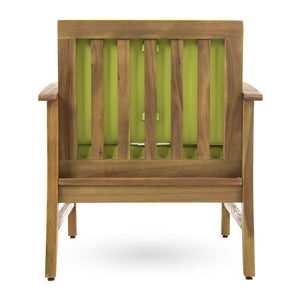 English Elm Perla Solid Acacia Outdoor Club Chair Slatted Hardwood Frame Resort Patio Seat 61442.00GRN