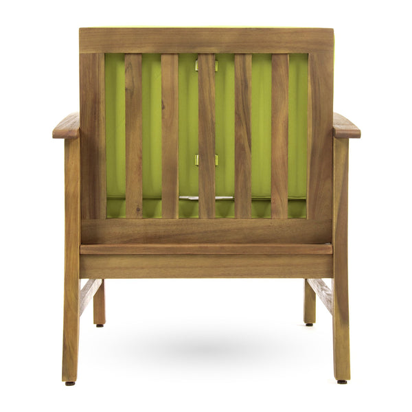 English Elm Perla Solid Acacia Outdoor Club Chair Slatted Hardwood Frame Resort Patio Seat 61442.00GRN-61442.00GRN