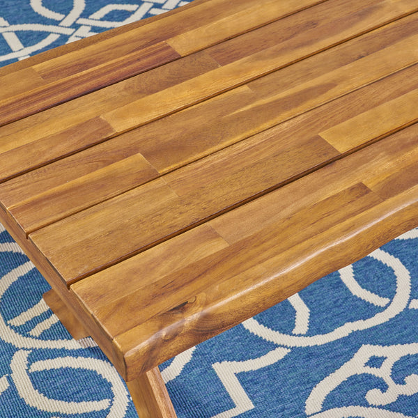 English Elm Eaglewood Solid Acacia Outdoor Coffee Table Handcrafted Cross Base Patio Lounge 62534.00