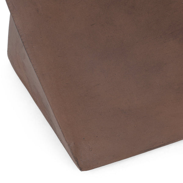 English Elm Outdoor Sculptural Twisted Cube Concrete Side Table for Patio Deck or Garden 73456.00