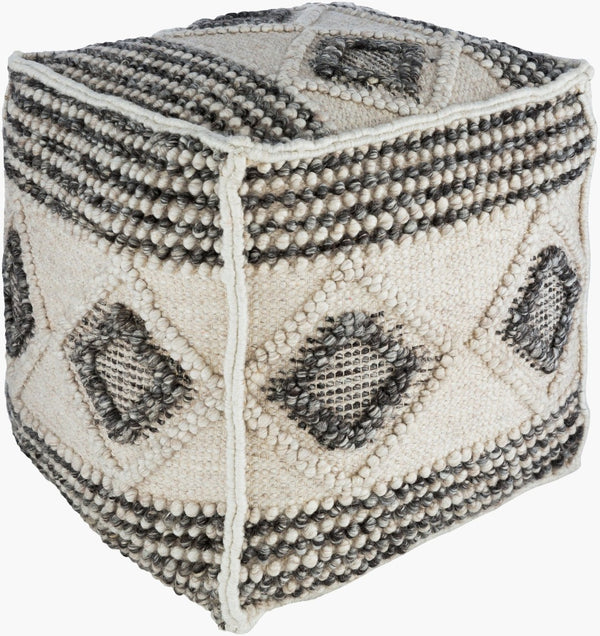 Livabliss Hygge Hand-woven Cube Pouf Artisan Cotton Wool Blend for Bohemian Living Rooms HGPF001-181818