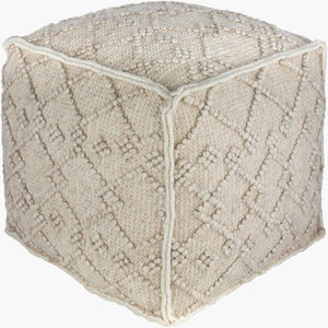 Livabliss Hygge Hand-woven Artisan Cube Pouf Cotton Wool Blend for Bohemian Living Spaces HGPF002-181818