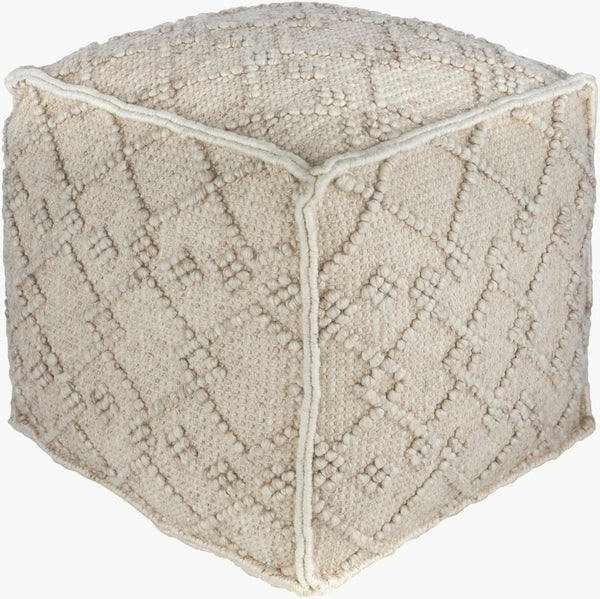 Livabliss Hygge Hand-woven Artisan Cube Pouf Cotton Wool Blend for Bohemian Living Spaces HGPF002-181818