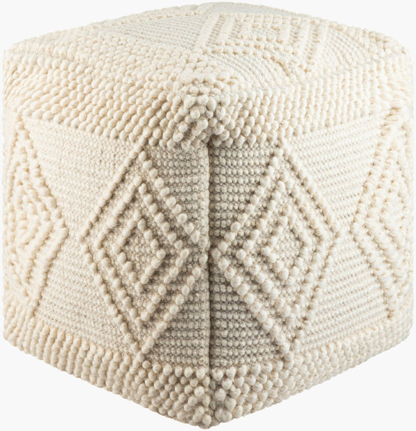 Livabliss Hygge Hand-woven Cotton Wool Cube Pouf for Cozy Living Room or Bedroom Seating HGPF004-181818