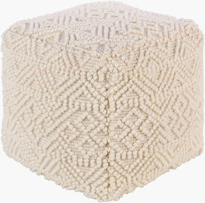 Livabliss Hygge Hand-woven Wool Cotton Cube Pouf Artisan Ottoman for Bohemian Living Spaces HGPF006-181818