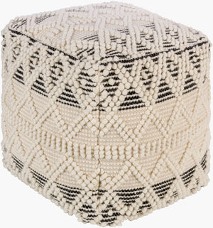 Livabliss Hygge Hand-woven Cube Pouf with Polybead Fill for Cozy Living Rooms and Bedrooms HGPF007-181818