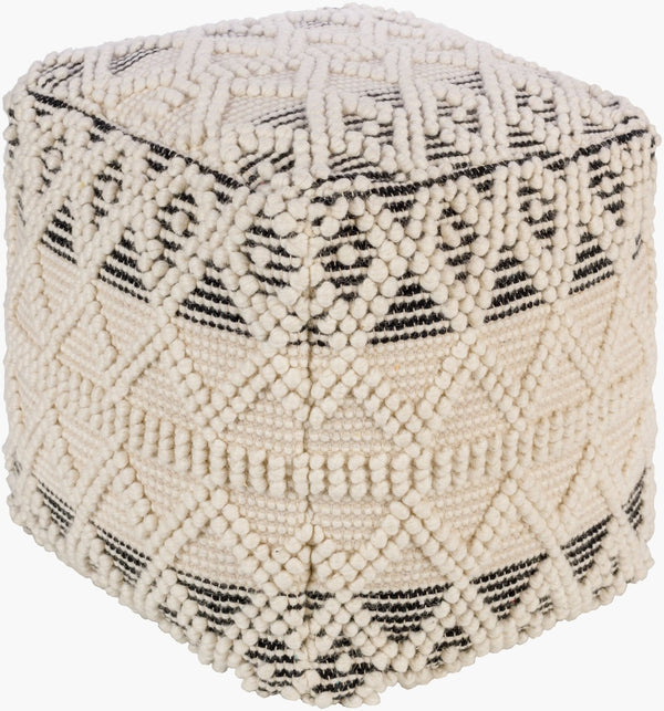 Livabliss Hygge Hand-woven Cube Pouf with Polybead Fill for Cozy Living Rooms and Bedrooms HGPF007-181818
