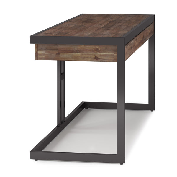 English Elm Erina Large Rustic Desk - Handcrafted Acacia With Sturdy Metal Frame & Flip-Down Keyboard Tray B136P158629