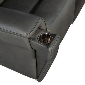 Hooker Furniture Lyra Zero Gravity Recliner In Sahara Sandalwood Leather With Power Headrest, Lumbar & Usb Port Medium Gray SS608-PHZL1-093