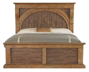 Hooker Furniture Big Sky Cal King Corbel Bed With Hand-Finished Pecky Hickory Veneers, Corbels & Crown Molding Grace Medium Wood 6700-90360-80