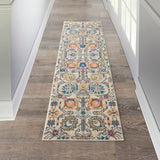 Nourison Passion PSN01 Machine Made Power-loomed No Border Indoor Only Bohemian Transitional Rug Ivory,Multi, Ivory Multicolor 100% Polypropylene 99446477125