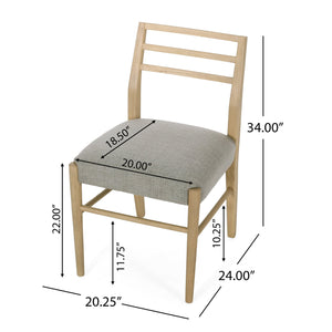 English Elm Christopher Knight Home® - DINING Chair Set of Two Farmhouse Ladder Back Upholstered Rubberwood Seats with Tapered Legs for Cozy Appeal Grey 73988.00GRY