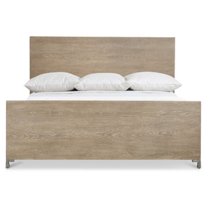 Bernhardt Bernhardt Aventura King Panel Bed In Marcona White Oak Veneer With Frosted Nickel Feet, Coastal Chic Retreat K1861