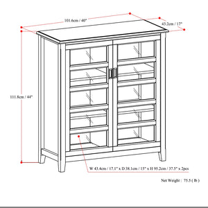 English Elm Burlington - Handcrafted Mahogany Brown Storage Cabinet With Glass Doors & Adjustable Shelves B136P159510