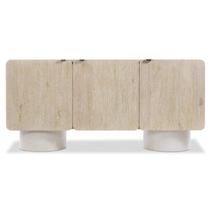 Bernhardt Bernhardt Antibes Buffet With Rustic Oak & Concrete Pedestal Bases — Sculptural Storage, Adjustable Shelves 350134